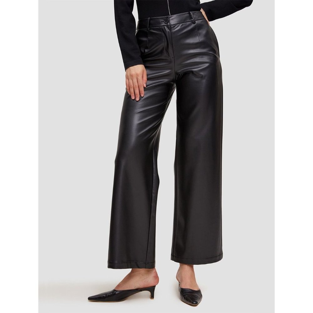 NWT Lattelier Faux Leather Straight Pants blk sz S
